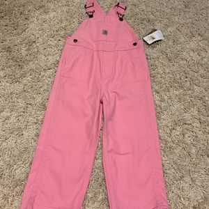 NWT Toddler Girls Carhartt Overalls Pink 3T